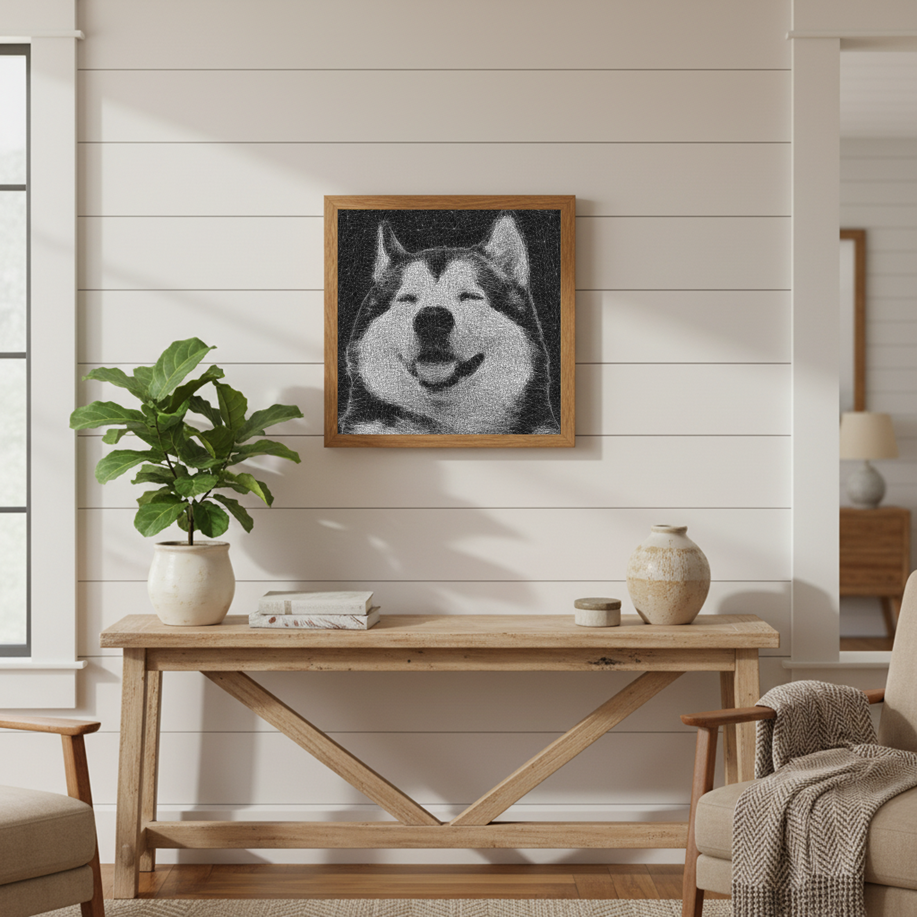 The Perfect Gift: Hand-Woven Portrait Painting For Your Love Husky