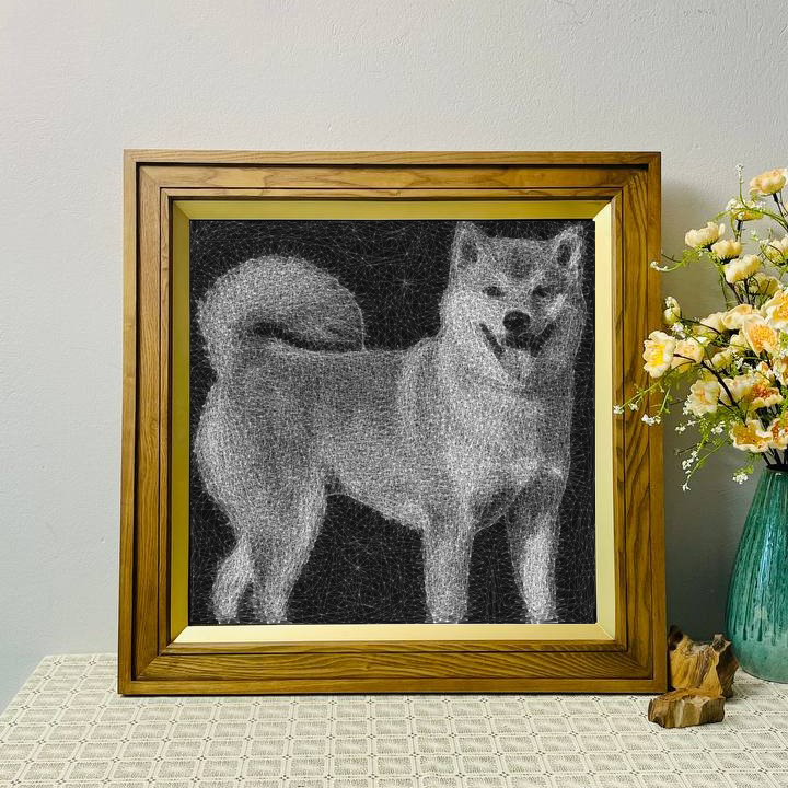 The Perfect Gift: Hand-Woven Portrait Painting For Your Love Shiba